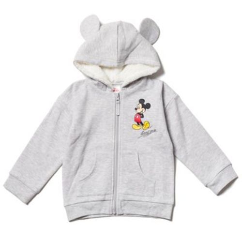 Disney Mickey Mouse Newborn Baby Boy Or Girl Fleece Zip Up Hoodie Gray Newborn