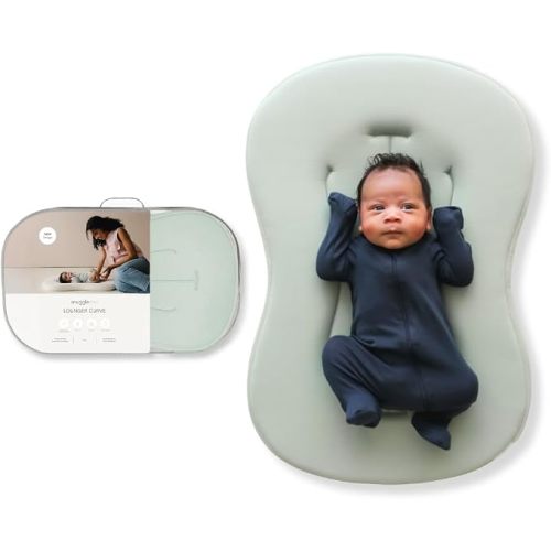 snuggle me Organic Newborn Baby Infant Lounger Pillow & Travel Bag - Sage | CSPC Compliant, Premium Organic Cotton With Snugglecore, Machine Washable Cover, Baby Nest, Baby Registry Essential