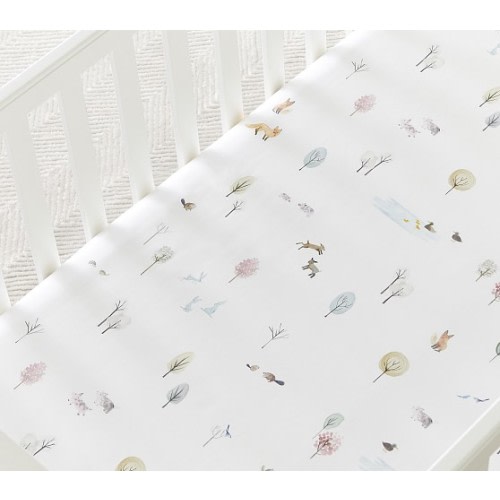 Dakota Woodland Organic Crib Fitted Sheet | Pottery Barn Kids