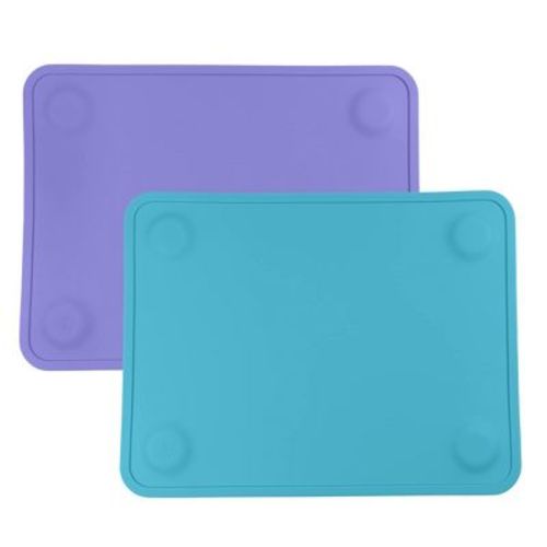 Weesprout Silicone Suction Placemats For Babies, Toddlers & Kids - Small, 2 Pack (bright Blue & Purple)