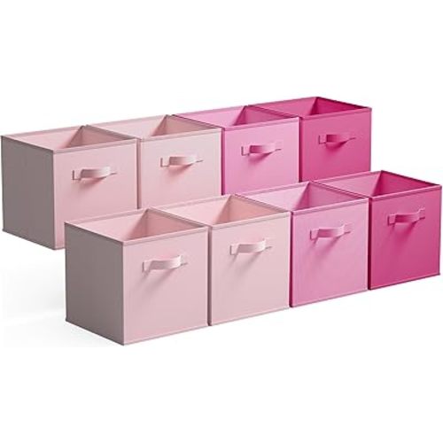 GRANNY SAYS 11 Inch Fabric Cube Storage Bins, Pink Gradient, 8-Pack