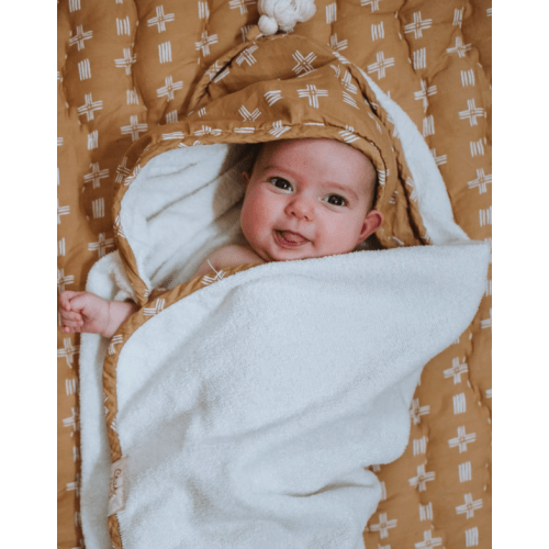 Ezra Baby Hooded Towel – Copper Dash