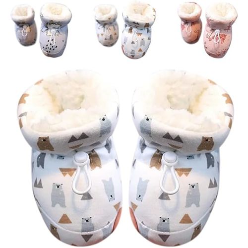 Warm Fur Baby Boots, 2024 New Warm Cozy Fleece Baby Booties, Winter Snow Anti-Slip Soft Sole Warm Sock Shoes
