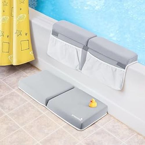Comfortable Baby Bath Kneeler and Elbow Rest Pad Set - Knee and Elbow Mat for Baby Bath, Bathtub Kneeling Pad - Elbow and Knee Saver Bathtub, Bath Kneeling Pad for Bathing Baby, Extra Thick