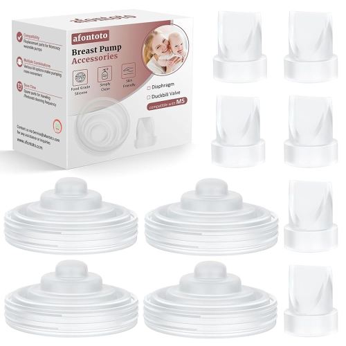 10PCS Breast Pump Parts, 6Pack Silicone Duckbill Valve & 4Pack Silicone Diaphragm Compatible with Momcozy M5 Wearable Breastpump, M5 Breast Pumps Replacement Accessories Breastfeeding Essentials Kit