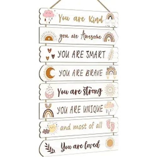 Easozoom Girls Room Decor For Teen Girls Kids Butterfly Boho Rainbow Unicorn Elephant Affirmation Wall Decor Art Little Girl Toddler Baby Princess Nursery Pink Room Wood Signs decorations, Boho - Bohemia