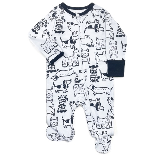 Wonder Nation Baby Gender Neutral Zip Front Footed Sleep N Play Pajamas, 2-Pack, Sizes Preemie-6/9 Months