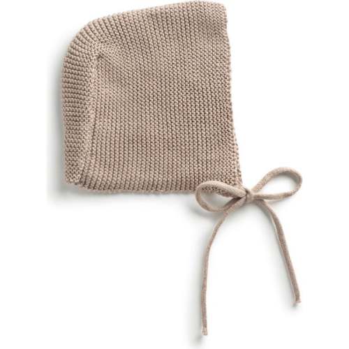 Transfer Flower Knit Baby Bonnet, Stone - Domani Home | Maisonette