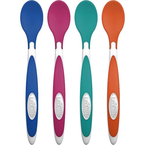 Dr. Brown's TempCheck Temperature Color-Changing Spoons for Babies and Toddlers, BPA Free, 4 Count (Pack of 1)