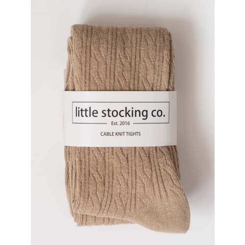 Cable Knit Tights: Oat / 0-6M