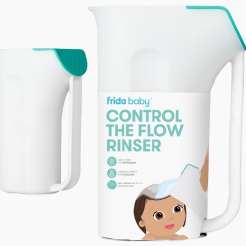 Frida Baby Control The Flow Bath Rinse Cup | Rinser Cup to Wash Hair + Body | Rinser Cup for Bath Time with Easy Grip Handle + Removable Rain Shower