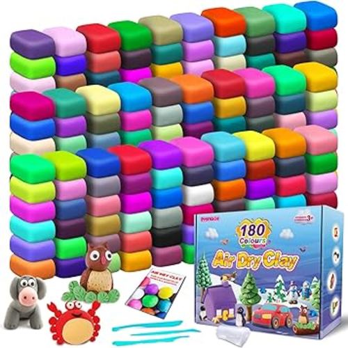 ESSENSON Air Dry Clay 180 Colors, Modeling Clay for Kids, DIY Molding Magic Clay for with Tools, Toys Gifts for Age 3 4 5 6 7 8+ Years Old Boys Girls Kids