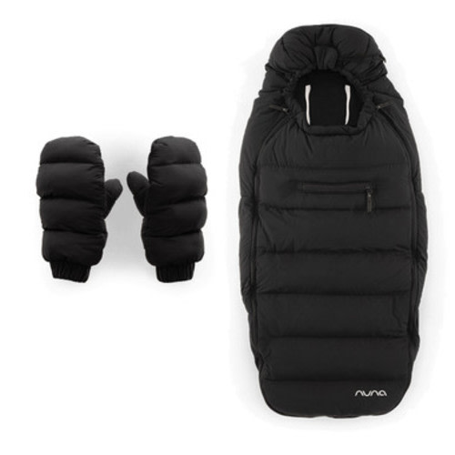 Nuna Footmuff Winter Stroller Set in Caviar - Cozy Essentials