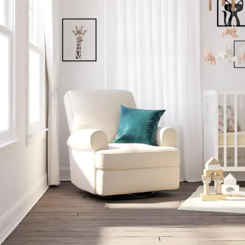 Baby Relax Tiana Nursery Swivel Glider Recliner Chair - Beige