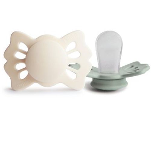 FRIGG Lucky Symmetrical Silicone Pacifier 2-Pack (0-6 Months) Cream/Sage 0-6 months