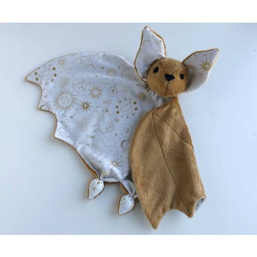 Bat Plush Lovey Blanket: Embroidered Baby Bat Toy