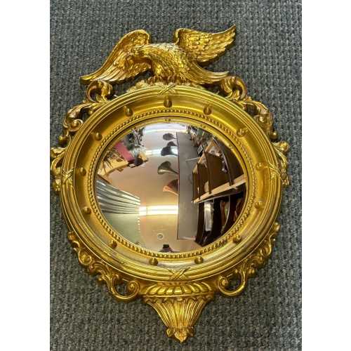 MCM Gold Federal Eagle Mirror Syroco Vintage Round Mirror Colonial Style Wall Decor