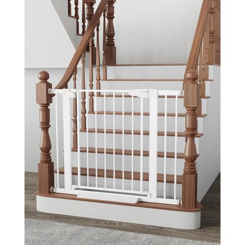 Cumbor 29.7-40.6" Baby Gate for Stairs, Mom's Choice Awards Winner-Dog Gate for Doorways, Pressure Mounted Self Closing Pet Gates for Dogs Indoor, Durable Safety Child Gate with Easy Walk Thru Door