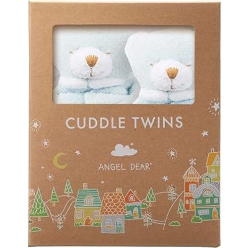 Angel Dear Cuddle Twins Blankie, Blue Bear