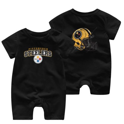 Steelers Newborn Baby Boy Girl Football Outfit Sweatshirt Romper Sleeve Pullover Bodysuit Clothes Infant Onesie with T-Shirt Outfits Crewneck Unisex Funny Toddler