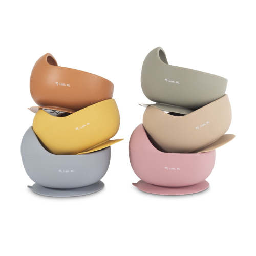 Silicone suction bowl and spoon set