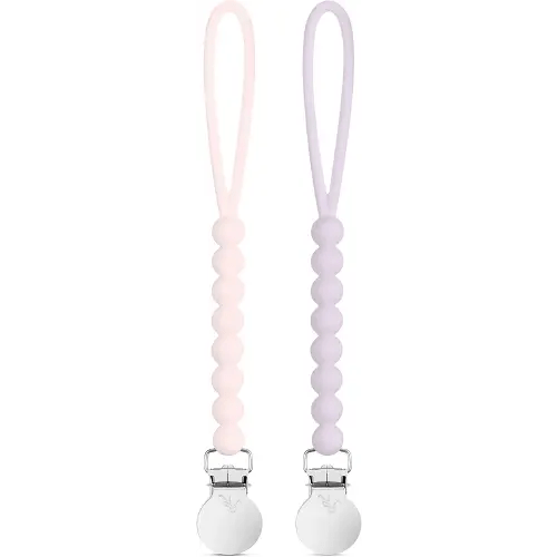 Ryan & Rose Cutie Clip 2 Pack - Pacifier Clip Holder Silicone (Judy-Pink/Judy-Lilac)