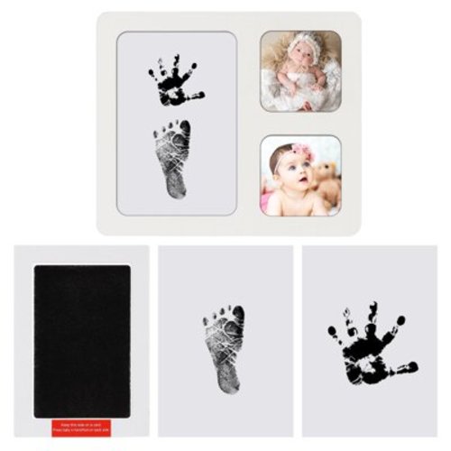 Baby Keepsake Frame, Nursery Decor Essentials, Inkless No Mess Clean-Touch Ink Pad, and Ideal Shower Present for Boys and Girls