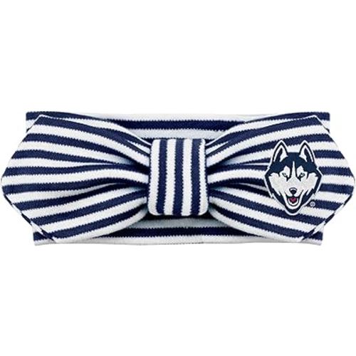 Creative Knitwear Connecticut Huskies Infant Girls Navy/White Striped Hair Knot Headband Embroidered Logo - Size Newborn - 4T