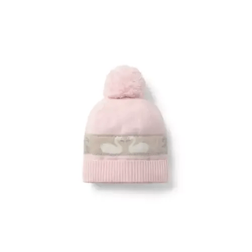 Baby Pink Watermelon Baby Swan Fair Isle Pom Beanie by Janie and Jack