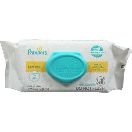 Pampers Baby Wipes Sensitive Perfume Free 1X Pop-Top Pack 84 Count