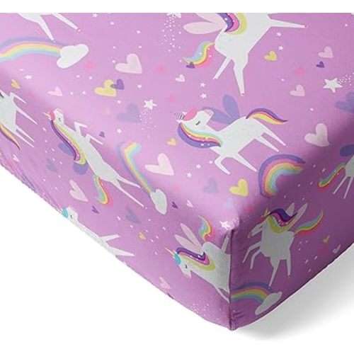 Little Sleepies Crib Sheet for Toddler Bed, Sienna's Unicorns