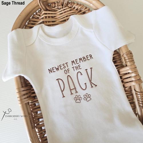 Embroidered Newest Member of the Pack Onesie® brand New Best Friend Onesie® Personalized Dog Name Dog Baby Announcement P35