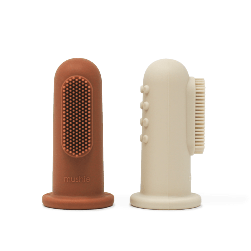 Finger Toothbrush 2-Pack, Clay/Shifting Sand