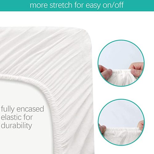 100% Cotton Bassinet Sheets Fit for 4moms MamaRoo Sleep Bassinet, 2 Pack, Ultra Soft Bassinet Sheet for Baby, White