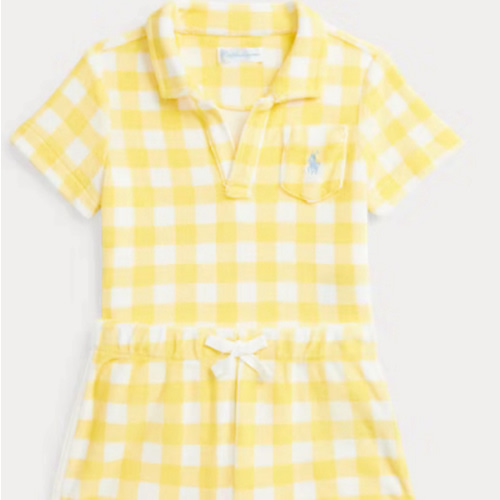 Gingham Terry Polo Shirt & Short Set
