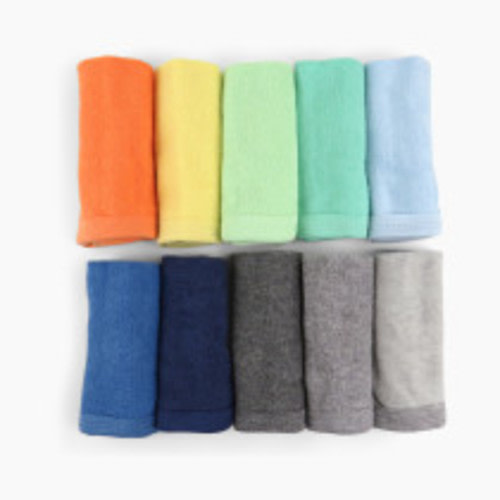 Honest Baby Clothing 10-Pack Organic Cotton Baby Terry Wash Cloths - Rainbow Blues, Os