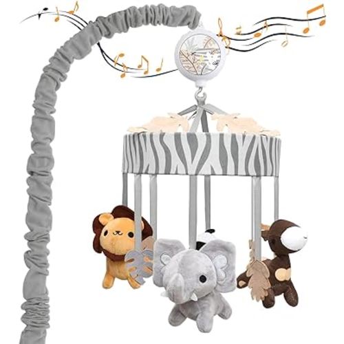 Baby Mobile for Crib,ACRABROS Crib Mobile for Boys Girls,35 Lullabies Digital Musical Box,Woodland Nursery Decor Toys,Jungle Animals