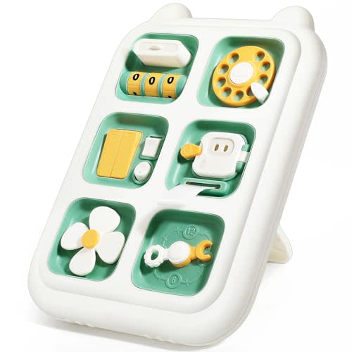 Topsolid Busy Board Toys for 1 Year Old Boy, Montessori Toys for 1+ Year Old, Sensory Toys for Toddlers 1-3, Travel Toys for 12-18 Months Baby, Birthday Gifts for 12-36 Months Boys & Girls - Green