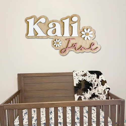 Customized Wooden Name Sign for Baby Nursery Wall, Personalized Name Letters Decor, Unique Wooden Babies Room Sign, Custom Baby Name Sign for Nursery or Kids Room Decoration