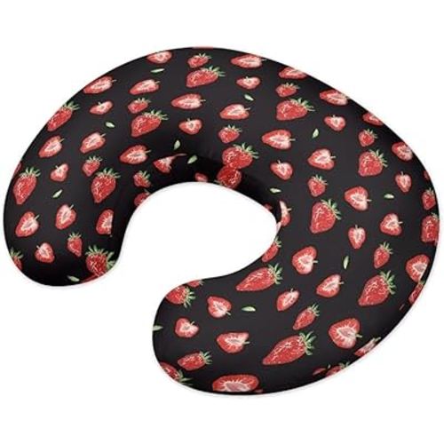 Strawberry Print Cute Feeding Pillow Breastfeeding Pillow Slipcover Hidden Zipper Safety and Super Soft for Newborn Feeding
