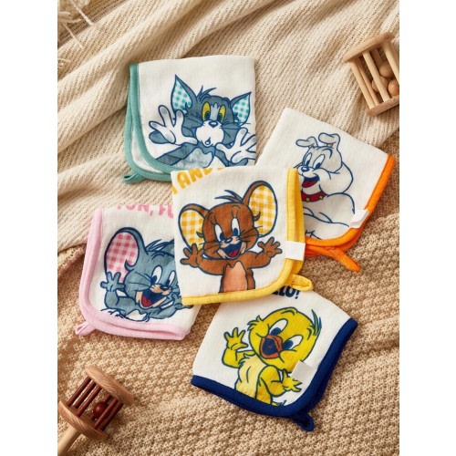 TOM & JERRY X SHEIN 5pcs/Pack Cartoon Pattern Soft & Comfortable Bandana Bibs, Multi-Color & Multi-Purpose Burp Cloths | SHEIN USA