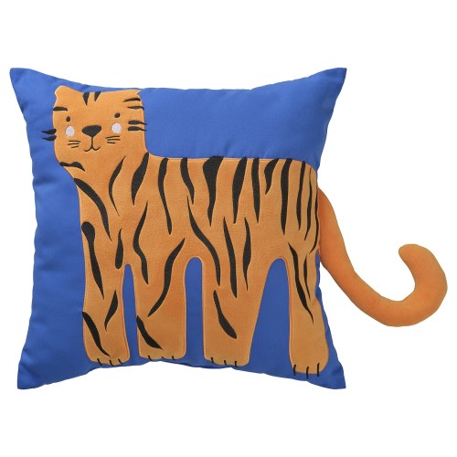 NATTHÄGER Cushion - blue/tiger 20x20 "