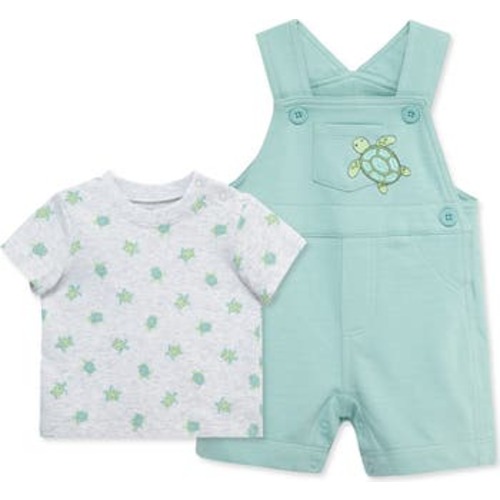 Turtles Cotton T-Shirt & Overalls Set, 6M