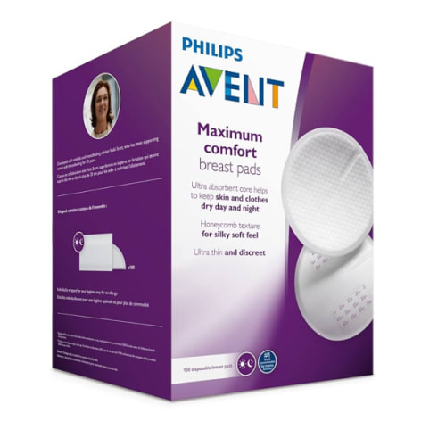 Philips AVENT, Disposable Breast Pads, White, 100 Count, SCF254/13
