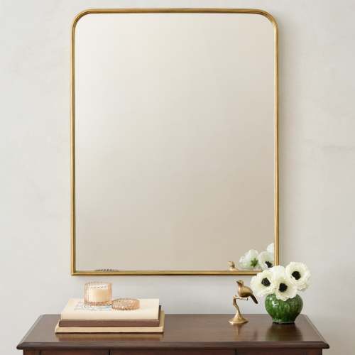 Collin Ribbed Brass Vanity Mirror