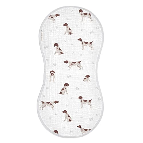 German Shorthaired Pointer Muslin Burp Cloths for Baby 1 Pack 100% Cotton Baby Washcloths Bibs for Boy Girl