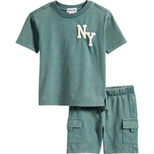 NYC Print Organic Cotton Graphic T-Shirt & Shorts Set, 12M