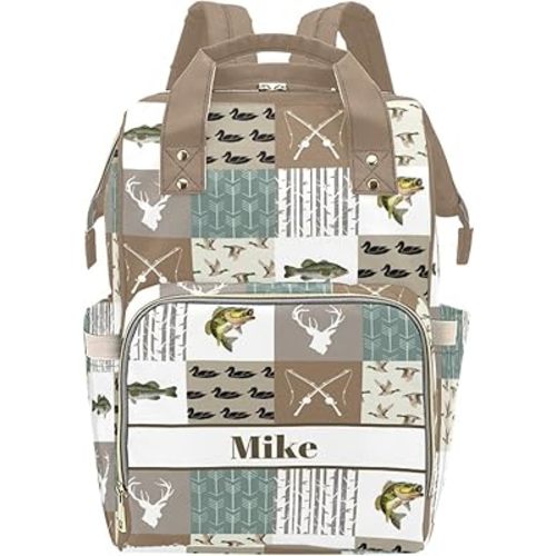 Personalized Hunting Them Diaper Bag with Name – Custom Baby Bag, Nursing Tote Backpack for Mom, Custom Name Mommy Daypack, Shower Gift for Baby