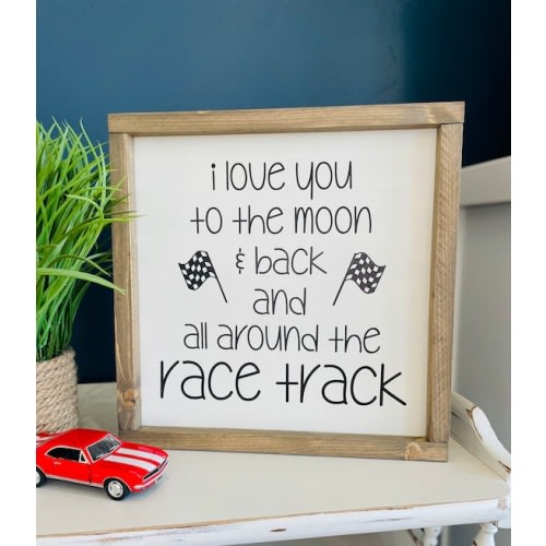 I Love You to the Moon and Back and All Around the Race Track - Etsy