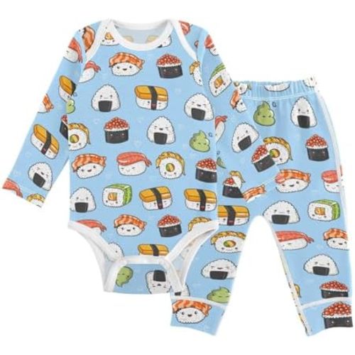 vvfelixl Baby Bodysuits Pants Sets Guitar Headphones Long Sleeve Baby Clothes For Boys Girls 0-24M Black